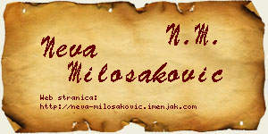 Neva Milošaković vizit kartica